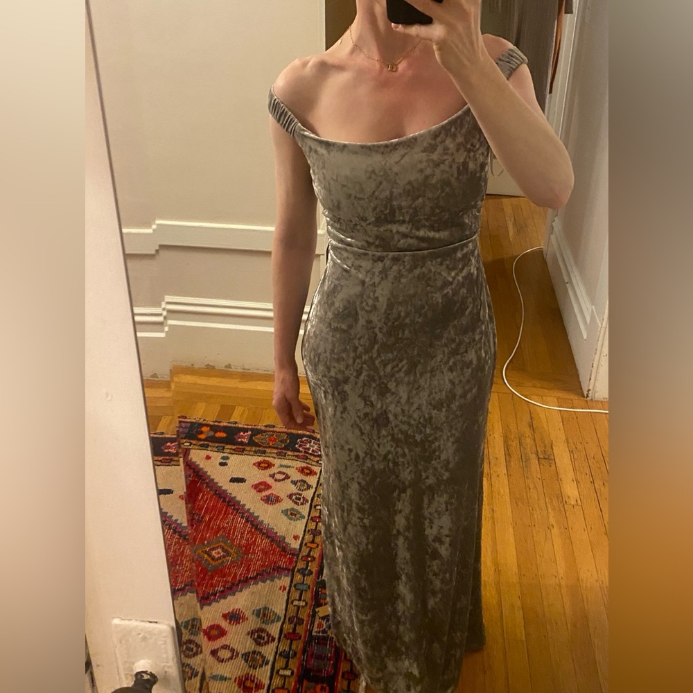 Reformation Silver Velvet Maxi Dress - Picture 15 of 15